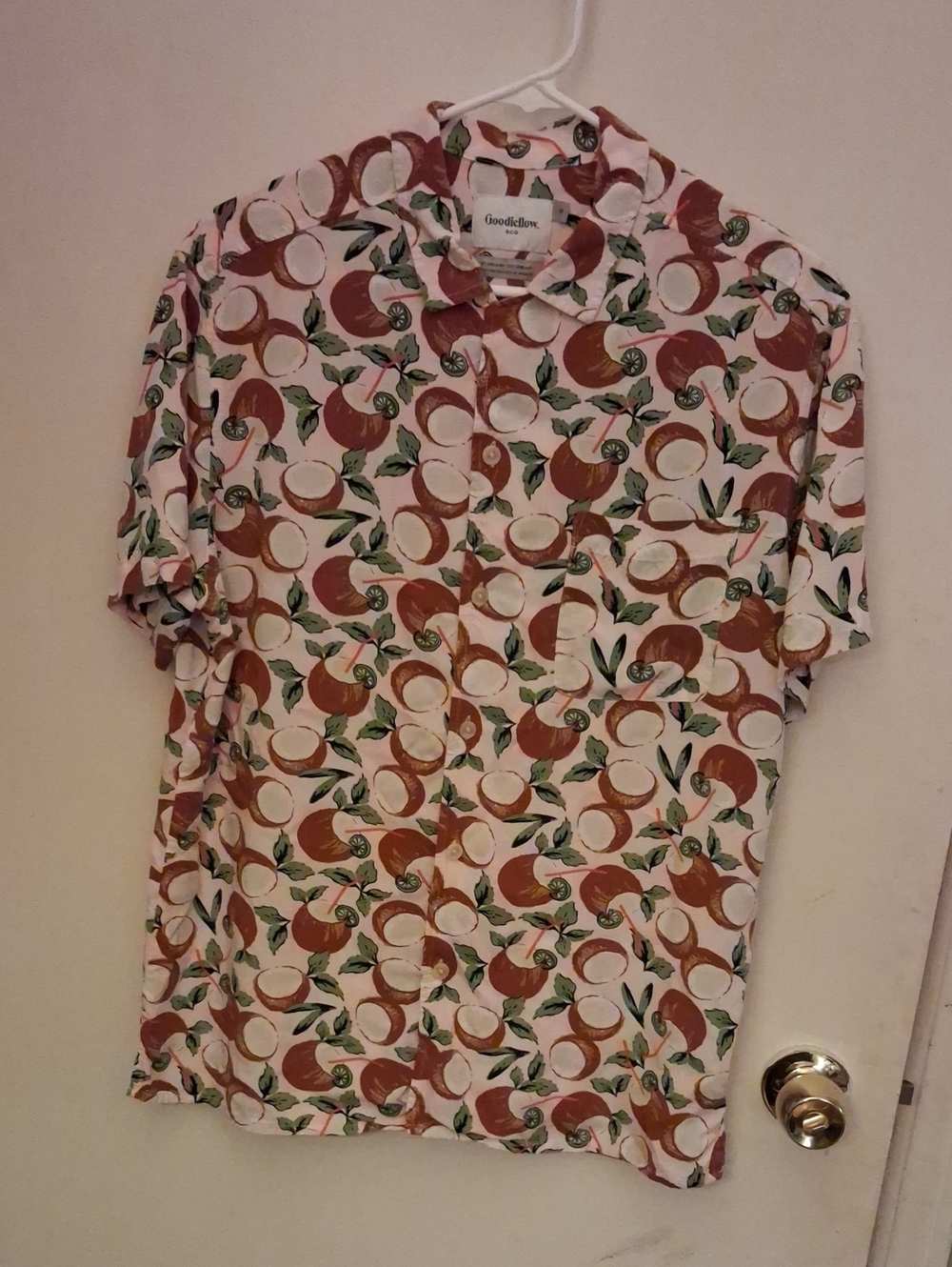 Goodfellow & Co Short-Sleeve Button-Down with Coconut and Leaf Print